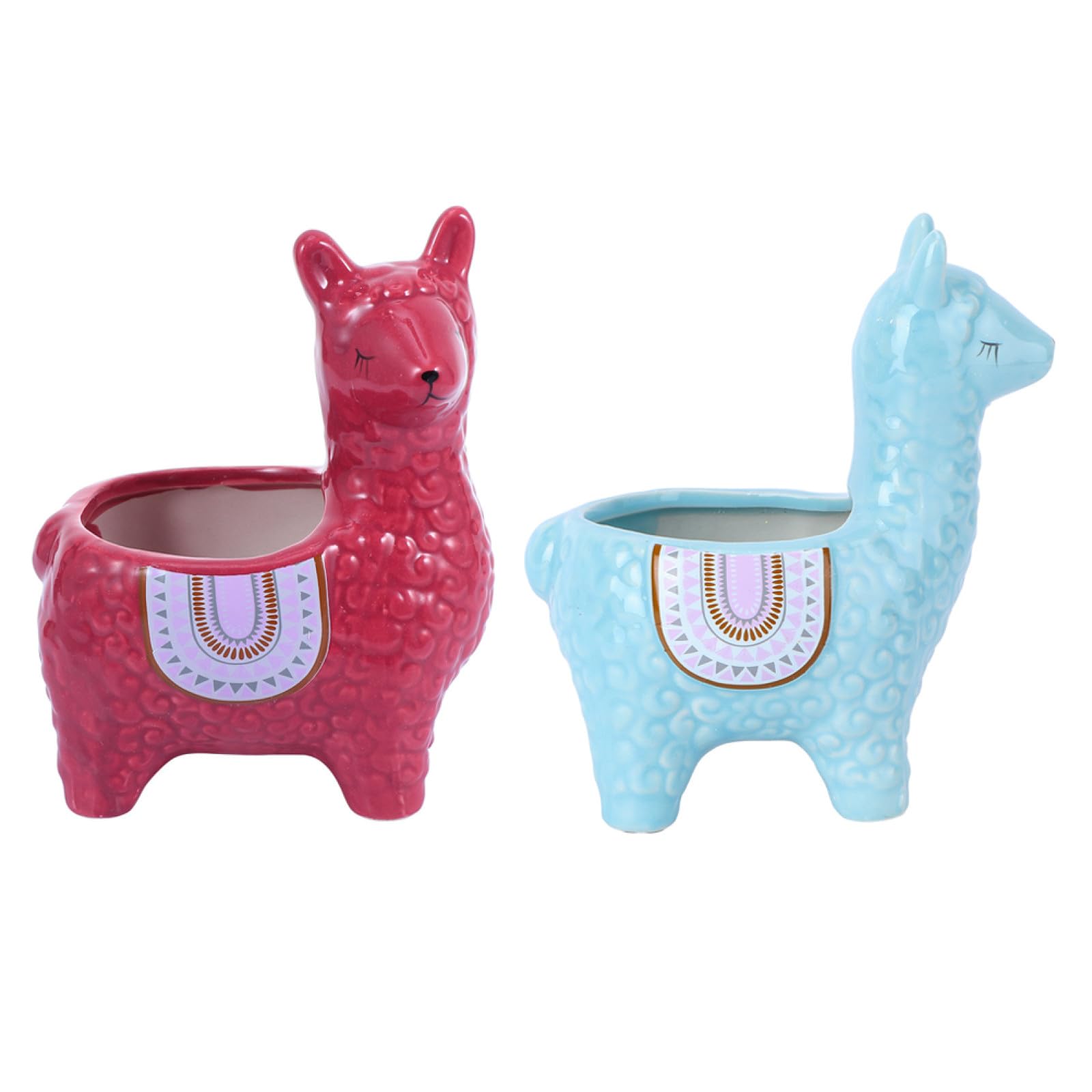 Pots de fleurs en céramique durables au design alpaga adorable pour décoration moderne