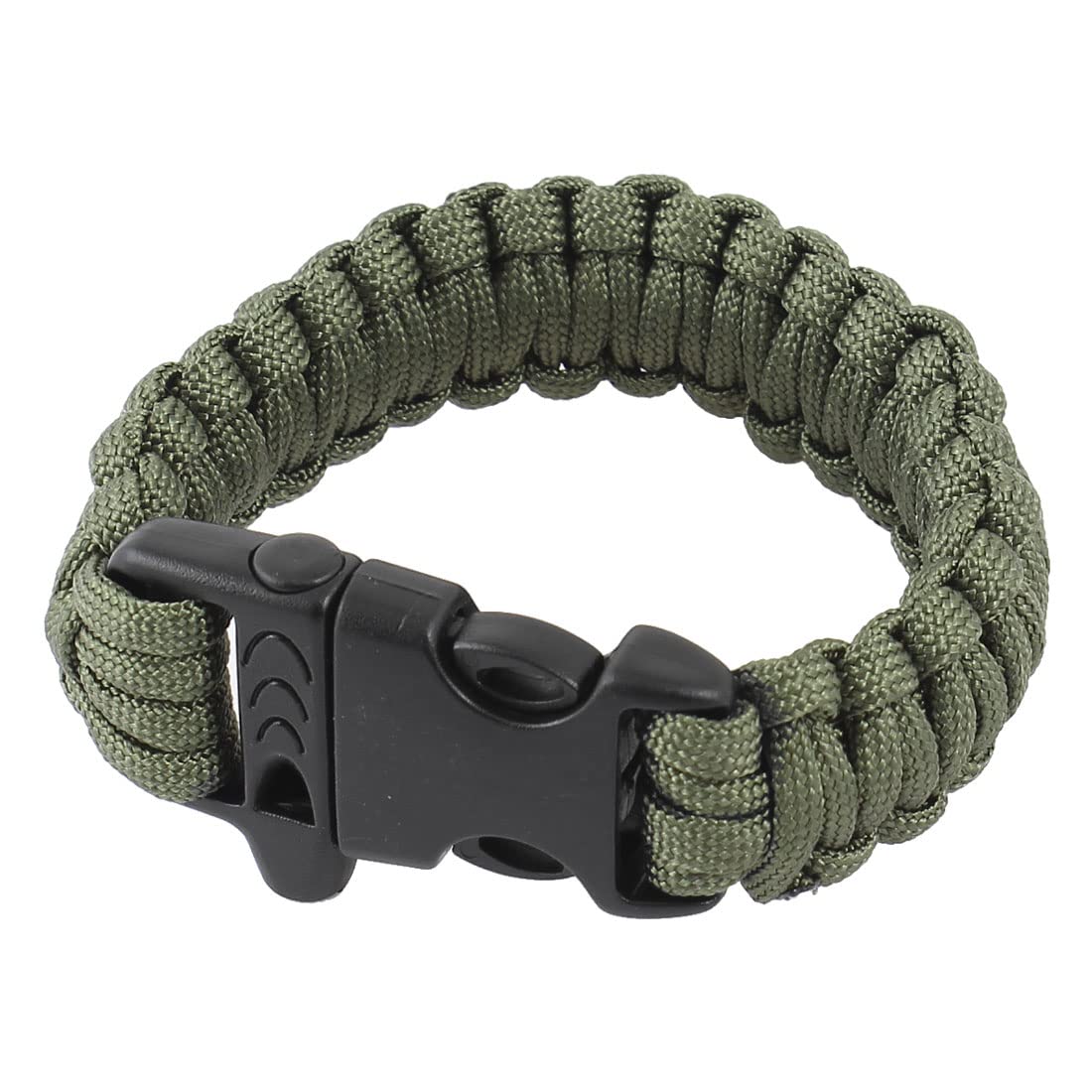 Qtqgoitem Plastic Quick Release Nylon Survival Bracelet Army Green (model: 1be b3e f4d 7cb 6e0)