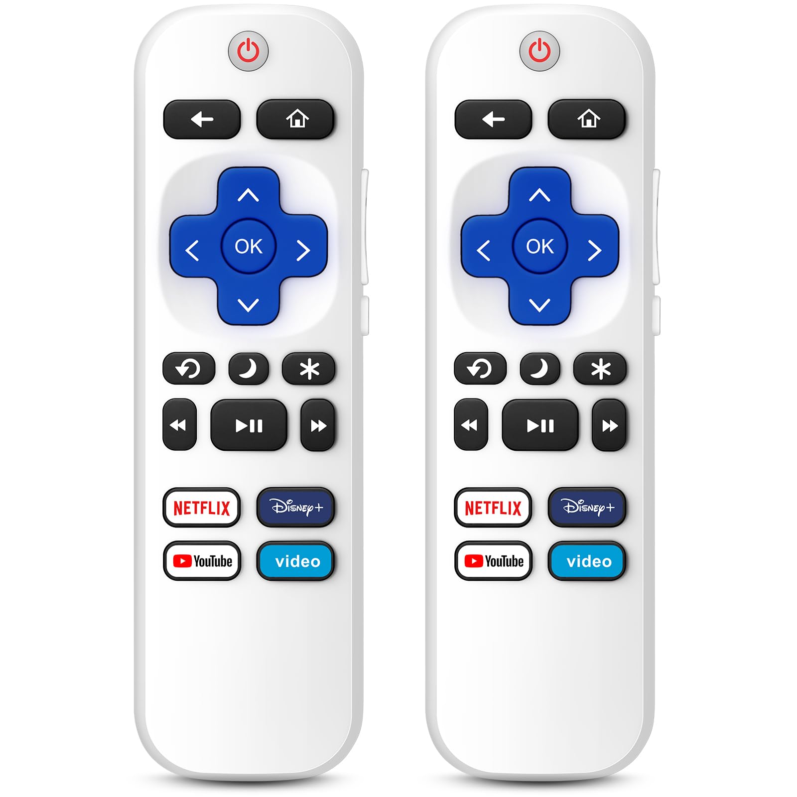 (Pack of 2) Remote Control Only for TCL Hisense RCA Sharp Philips Onn Sanyo Insignia Westinghouse Roku Smart TV Ruko Remotes Replacement