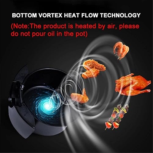 Miniatura 6 de Freidoras de aire para uso doméstico, freidora de aire de 3.2 L, horno bajo en grasa, sin aceite, 220 V, 50 Hz, color negro, tamaño 3.2 L, negro 3.2