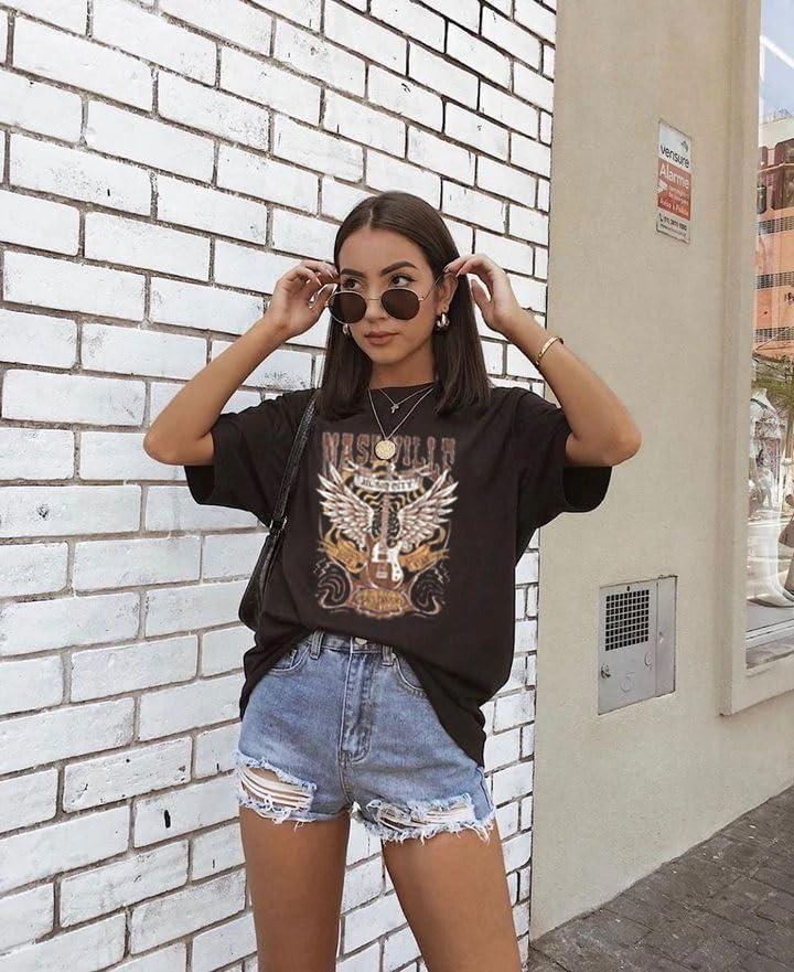 Women's T-Shirt Vintage Country Music Shirts Cute Wildflowers Shirts Casual Summer Short Sleeve Tops - Image 3