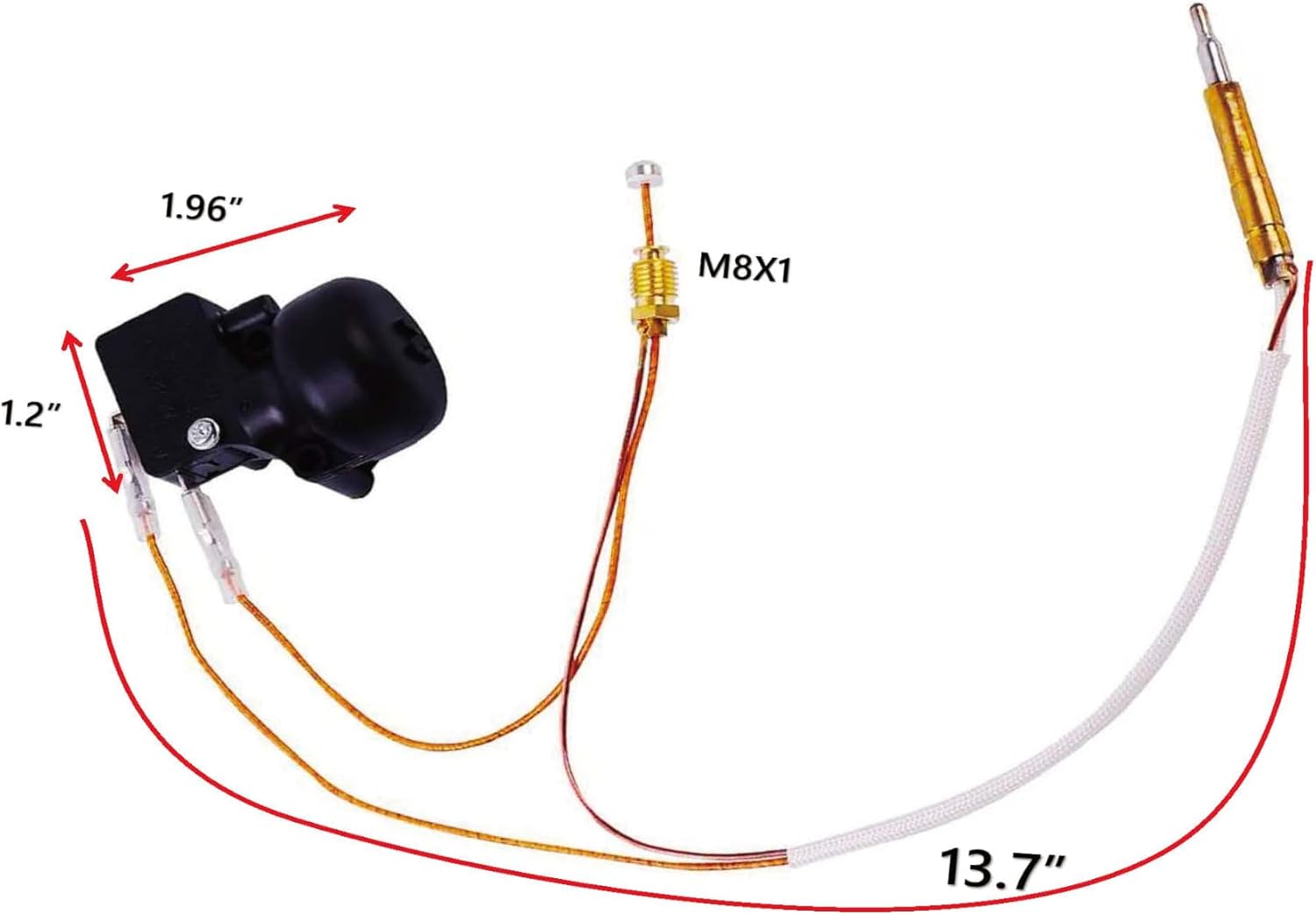 MENSI Thermocouple with Tilt Switch - Thermocouple for Patio Heater, Durable Patio Heater Replacement Thermocoupler, Compatible with Hampton Bay, Protemp, Hiland Models