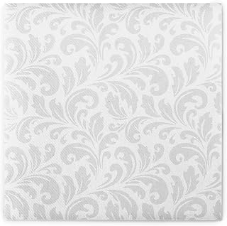 Sovie HORECA Linclass Airlaid Servietten 40x40cm, Ideal für Geburtstage Gastronomie und Hochzeiten, stillvolle elegante Ornamentstruktur, 50 Stück, CARLO in Weiß