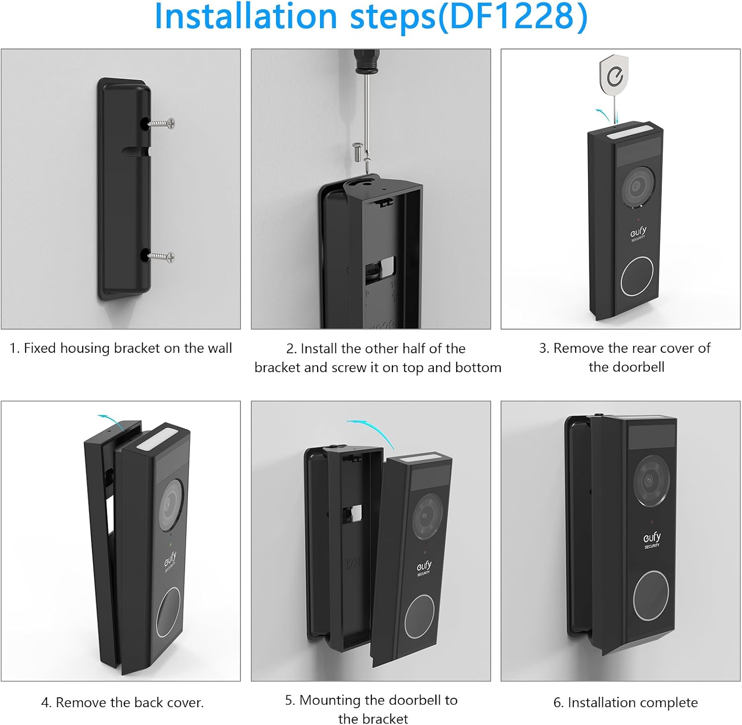 Holaca Doorbell Wall Mount for Eufy Security Video Doorbell E340 Only, Adjustable 0 to 35 Degree Doorbell Angle Mount Plate Wedge Kit