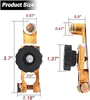 Vista 2 de Interruptor de desconexión de batería de poste superior - Interruptor de corte de batería de desconexión rápida para automóvil, camión, marina, casa