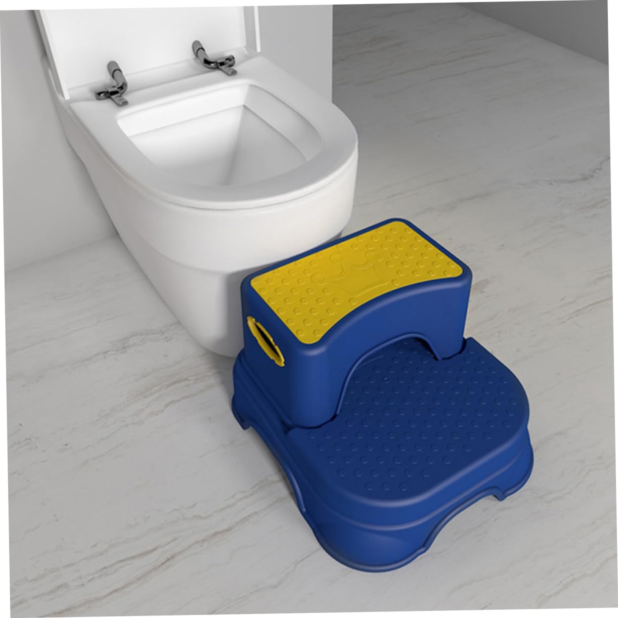 Abaodam Taburete de Escalón para Doble Color Amarillo y Azul para Baño y Cocina Taburete de Seguridad para Pequeños para Pies para Uso Infantil