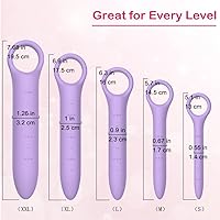 Vista 2 de Paquete de 5 dilatadores de silicona para suelo pélvico para mujeres con escamas finas, masajeador de varita pélvica, entrenador muscular del suelo