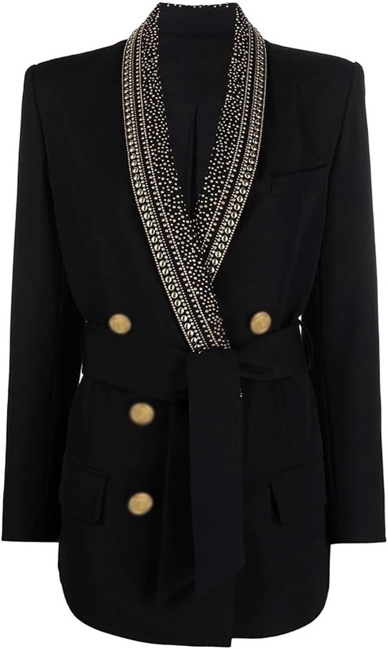 Women's Suits with Waist and Neckline Mid-Length Tops Outerwear Can Bring Out Your Intellectual Beauty