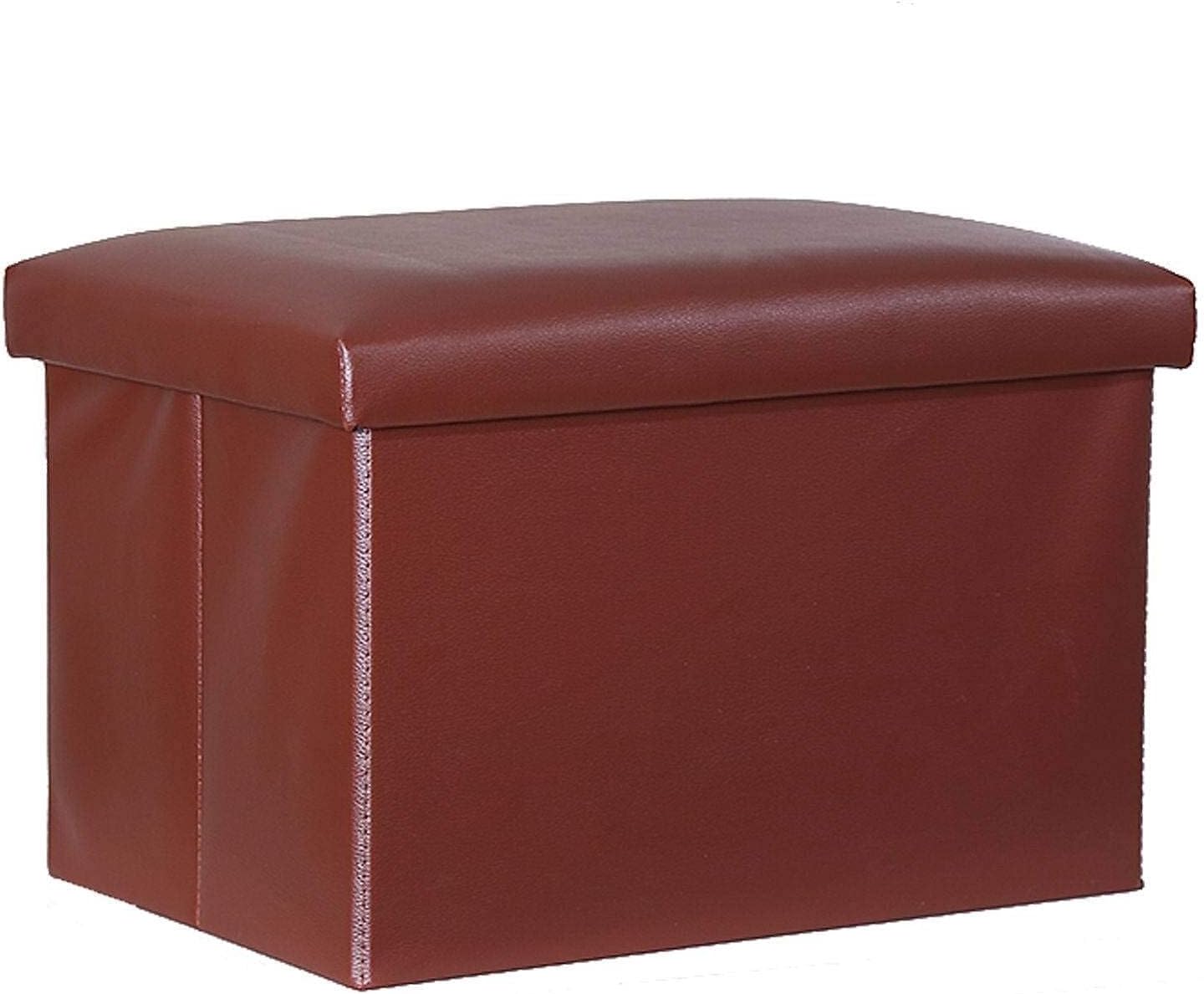 折りたたみ式オットマン、フットレスト収納ボックス レザー 防水 収納ベンチ フットスツール パッド入りシート リビングルーム ベッド