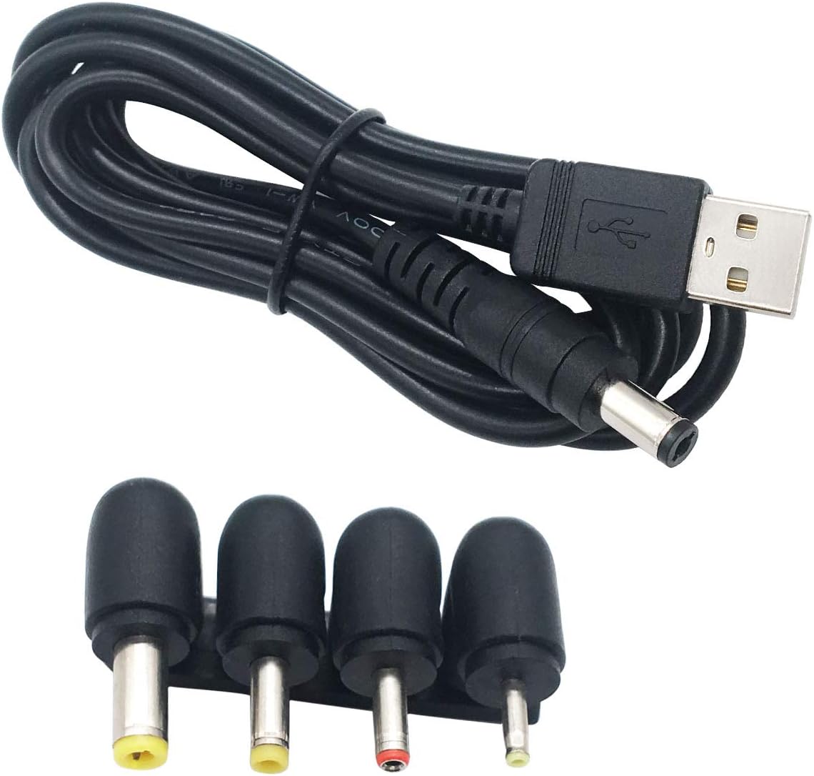 XINYUWIN USB To DC 5.5 x 2.1mm Power Cable With 4 Connectors(5.5x2.5, 4.0x1.7, 3.5x1.35, 2.5x0.7mm) Compatible With Tablet, USB-HUB, Router, LED Lights, USB Speaker Etc.