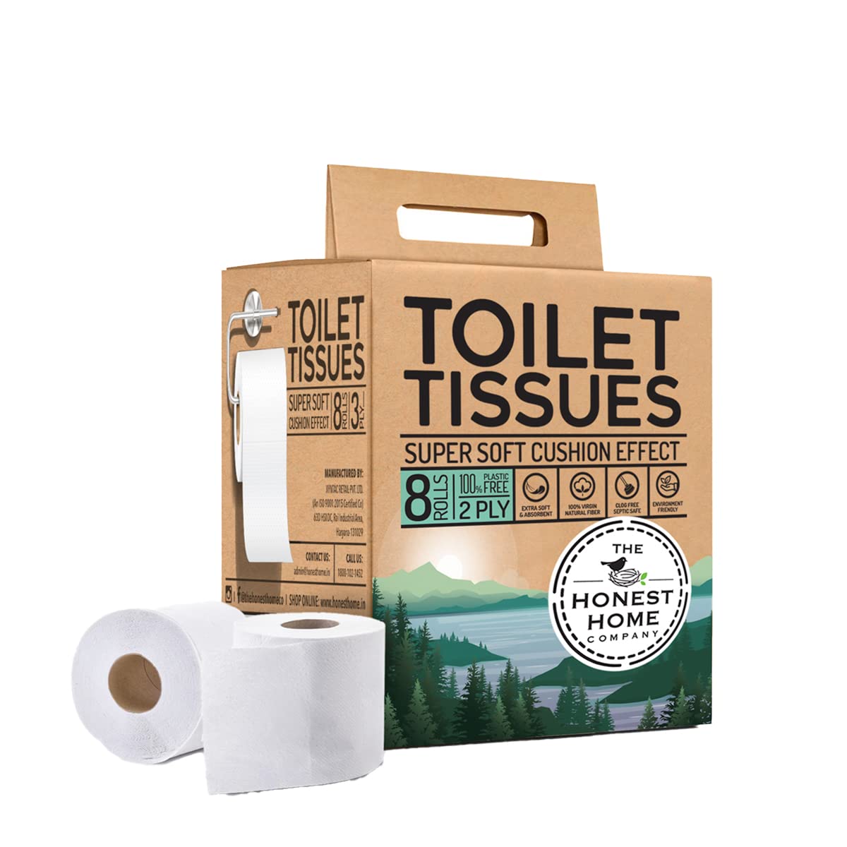 The Honest Home Company SuperSoft 2 Ply Toilet Paper Tissue Rolls