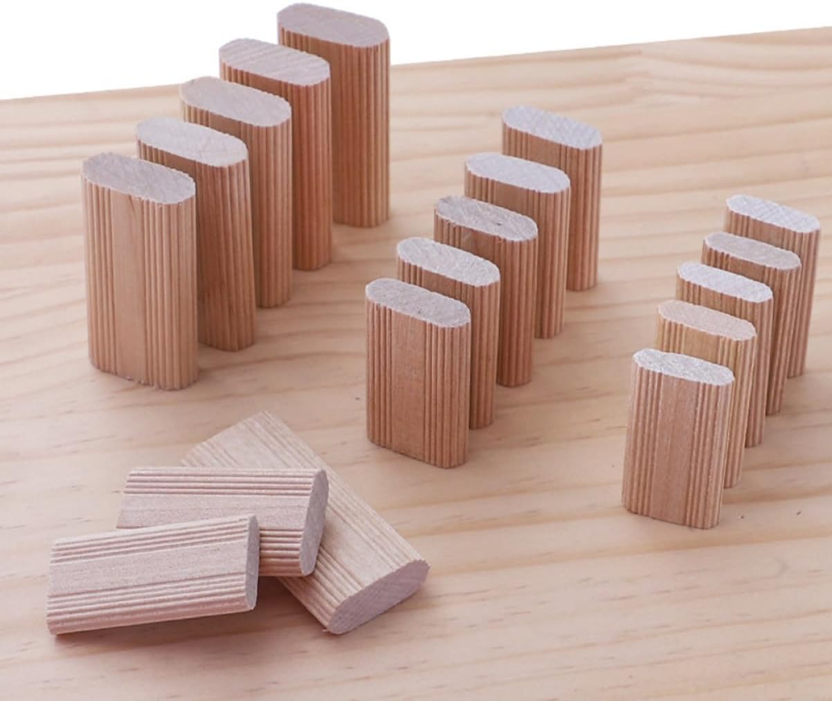 50pcs Wooden Dowel Blocks Domino Tenons for Chair Repair