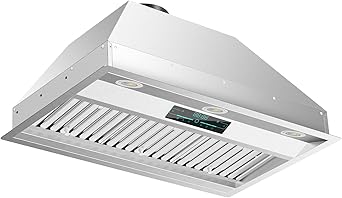 30 Inch Insert Range Hood, 900 CFM Ducted/Ductless Built-in Range Hood Charcoal Filter Included, Stainless Steel Kitchen Vent Hood With 4 Speed Gesture Sensing & 2 Pcs Adjustable Lights