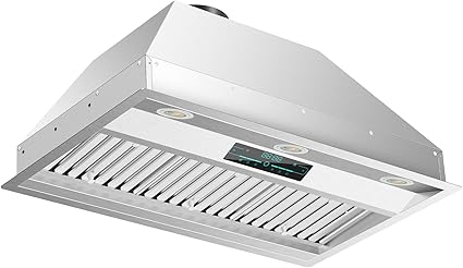 30 Inch Insert Range Hood, 900 CFM Ducted/Ductless Built-in Range Hood Charcoal Filter Included, Stainless Steel Kitchen Vent Hood With 4 Speed Gesture Sensing & 2 Pcs Adjustable Lights