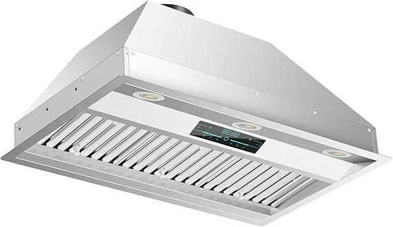 30 Inch Insert Range Hood, 900 CFM Ducted/Ductless Built-in Range Hood Charcoal Filter Included, Stainless Steel Kitchen Vent Hood With 4 Speed Gesture Sensing & 2 Pcs Adjustable Lights