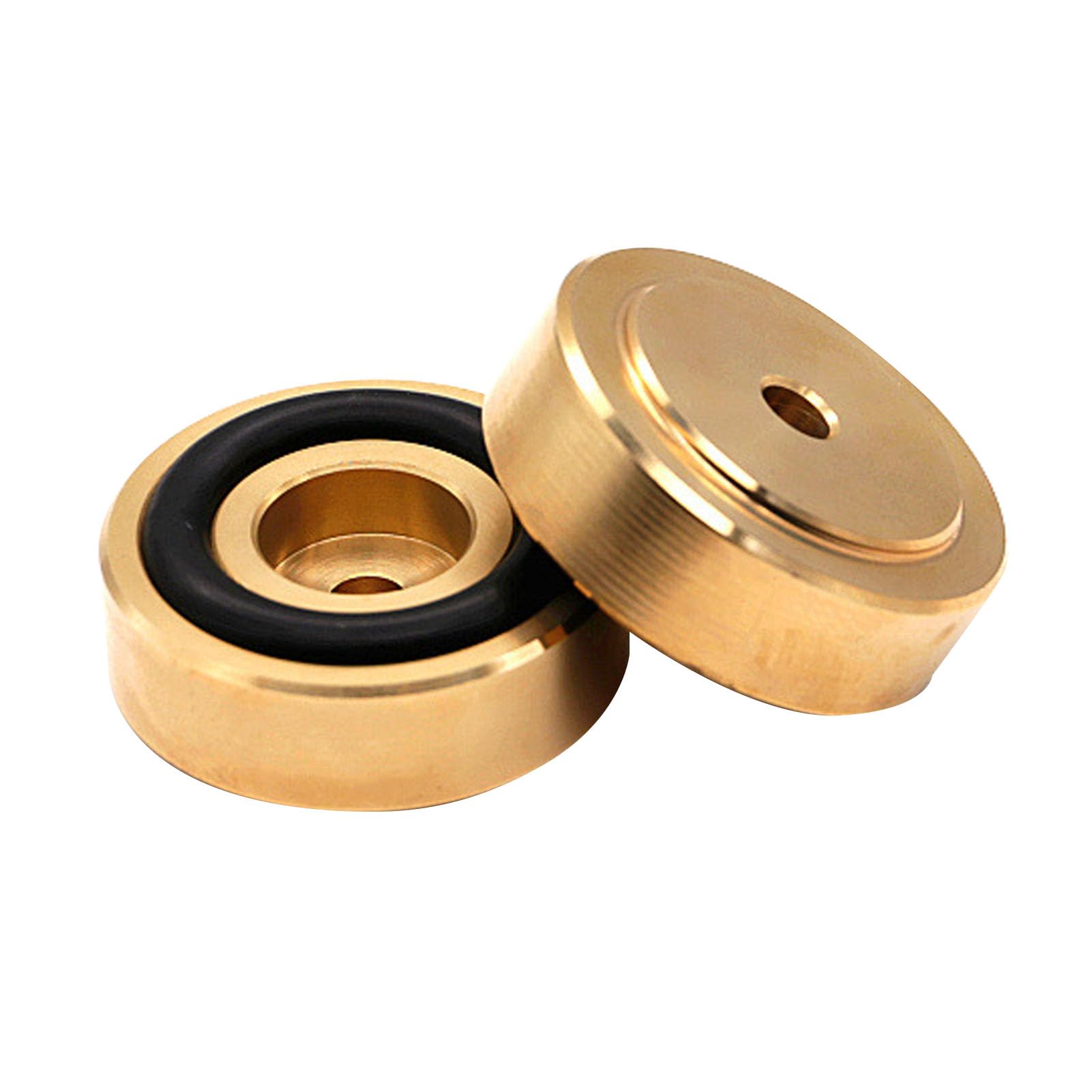 Wakects Piedini per Tagliere in Ottone da 4 Pezzi con Cuscinetti in Gomma Piedini Isolanti per Altoparlanti Set di Montaggio a Vite per Taglieri da Cucina Amplificatore HiFi Giradischi DAC Base