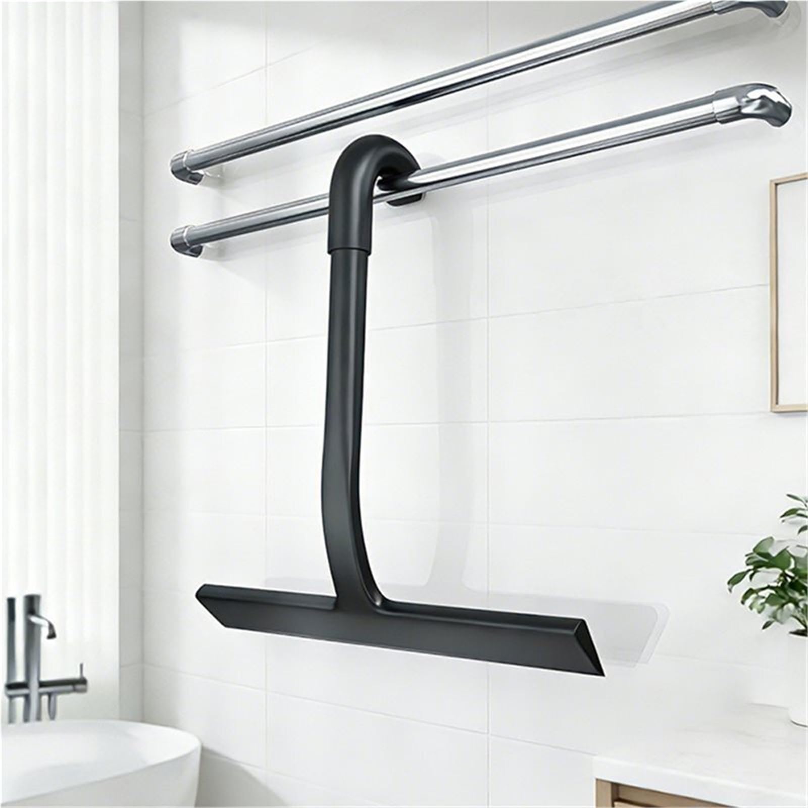 Duschabzieher Streifenfreier Silikon-Duschabzieher mit integriertem großen Haken, ergonomischem Griff und Klinge for Glastüren Badezimmerspiegel