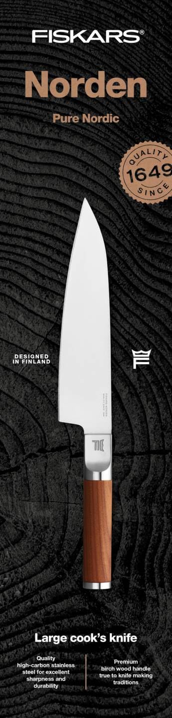 Fiskars Norden Premium Large General-Purpose Knife High-Carbon German Steel Blade with Heat-Treated Birch Wood Handle – Ideal for Heavy-Duty Cutting Jobs,21 cm 4