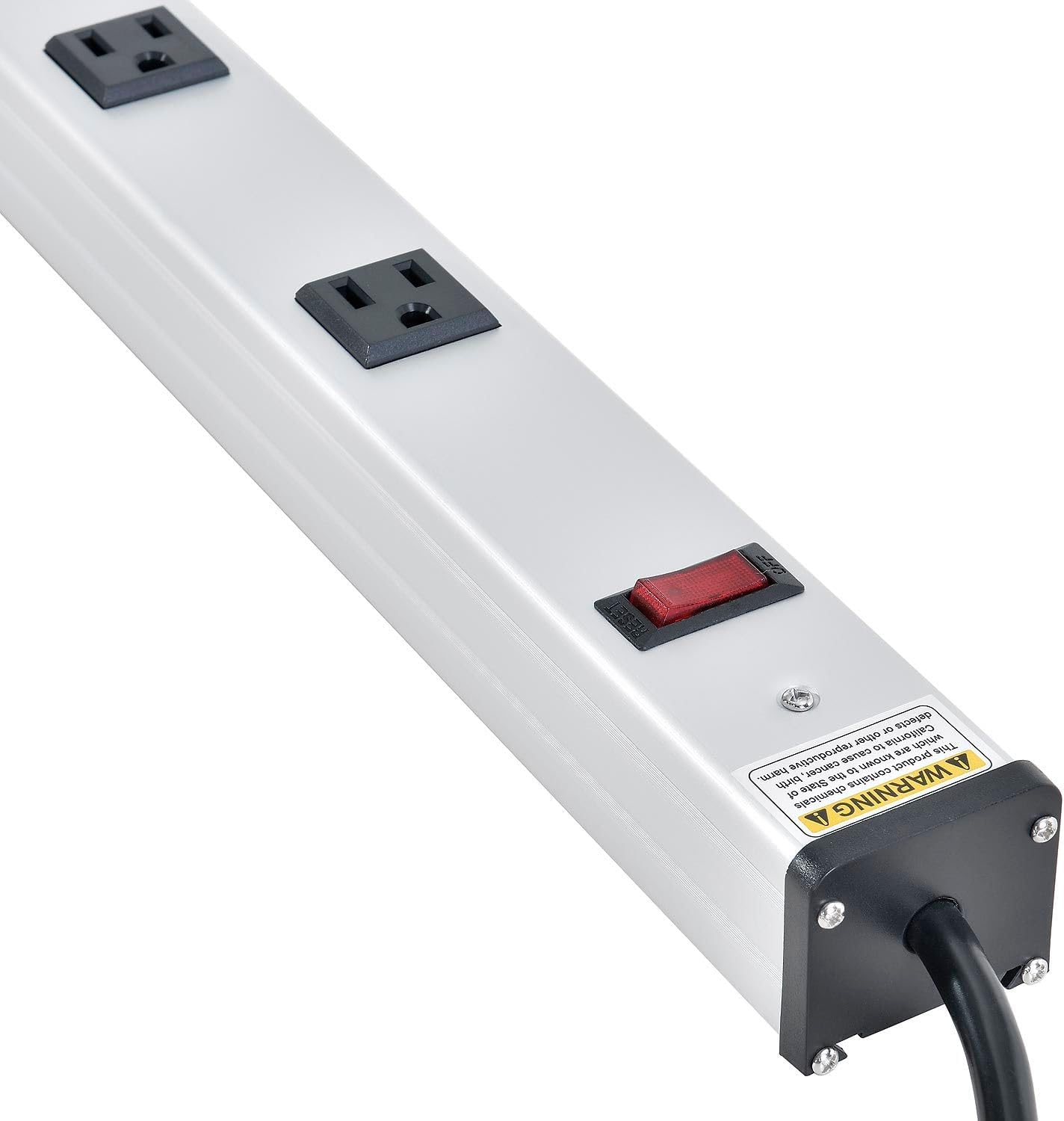 Global Industrial 48" 10 Outlet Aluminum Power Strip with 15-ft Cord ETL/cETL
