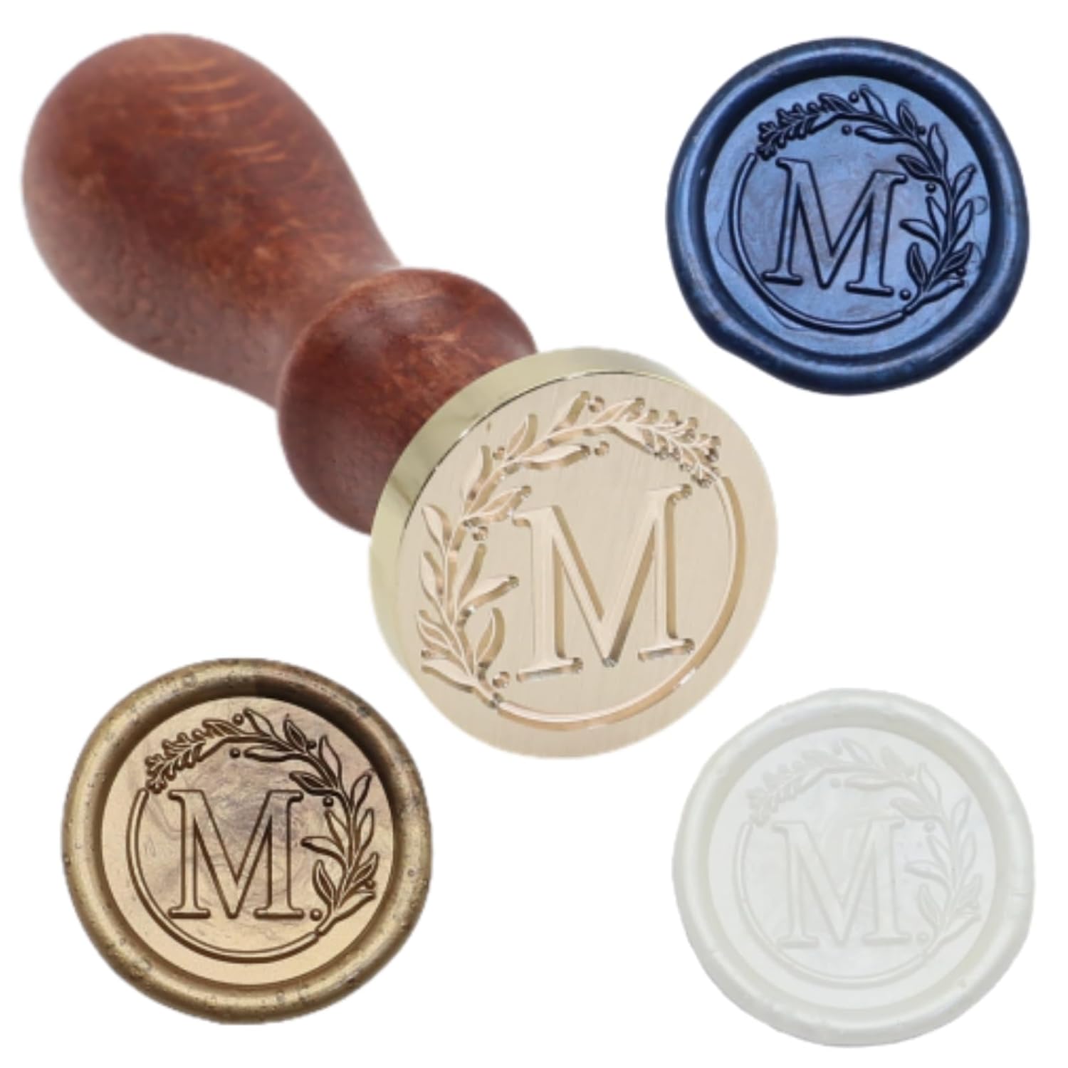 732 Pcs Sealing Wax Stamp Kit with Electric Wax Seal Warmer, Initial Alphabet M Seal Stamp, Assorted Colors Waxseal Beads, Spoon, Pen, Letter Sealingwax Kit (M)