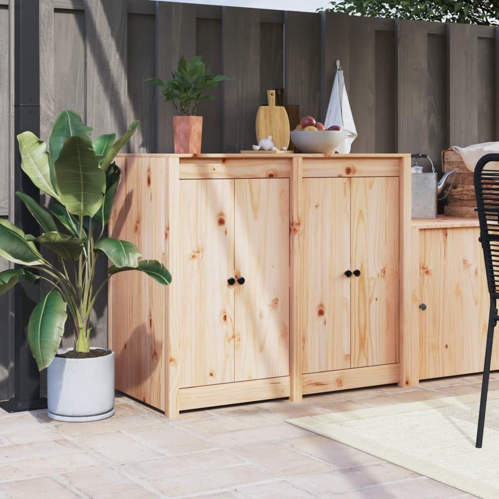 Puertas de cocina para exteriores, 2 unidades, 50 x 9 x 82 cm, madera maciza de pino