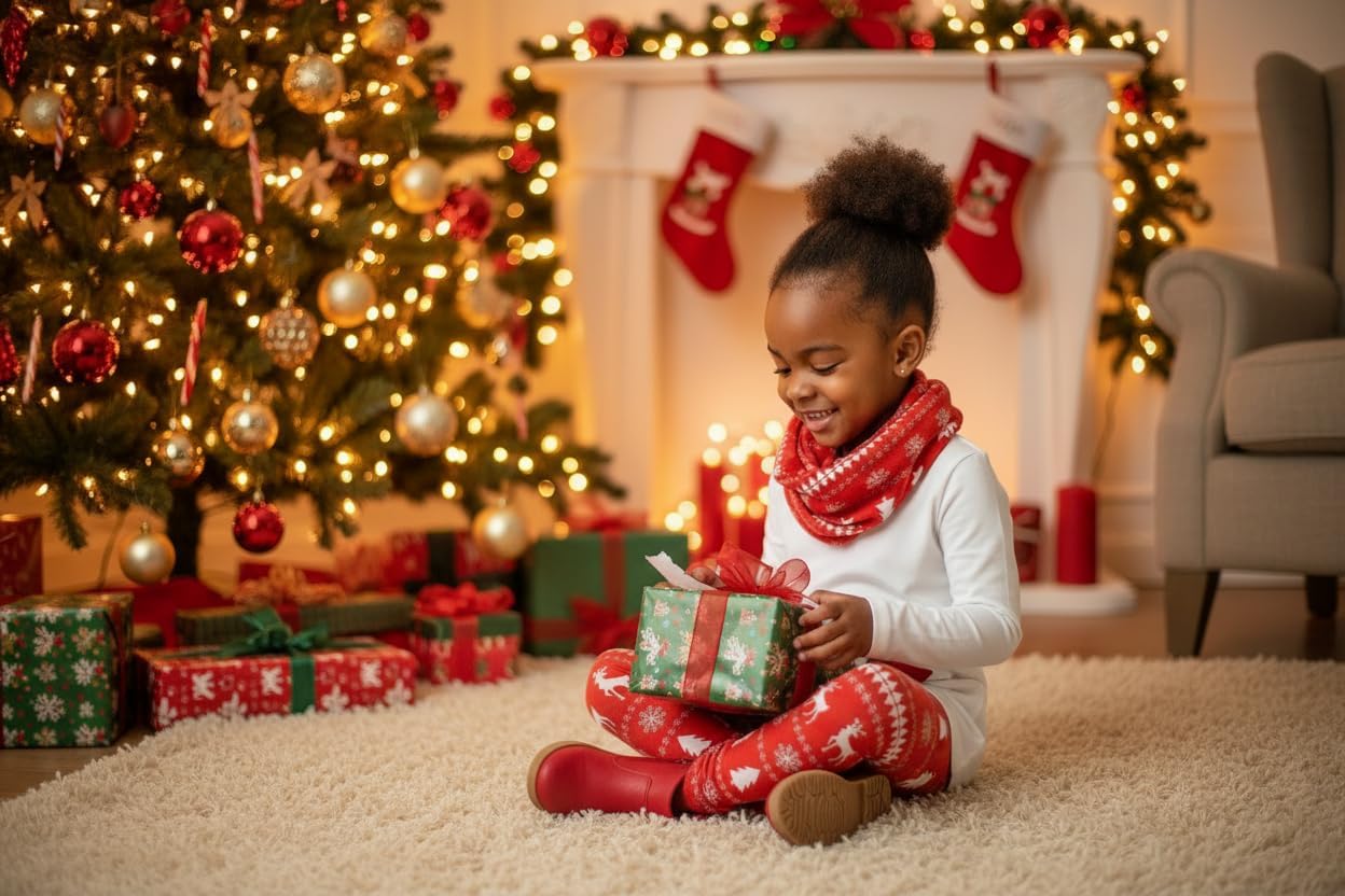 Unique Baby Girls Kids Toddler 3pc Outfit Set Long Sleeve A-Line Tunic Top Leggings and Scarf - Image 6