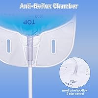 Vista 2 de 10 Pack 1000ml Sterile Leg Urinary Drainage Bags with 2 Adjustable Elastic Straps, Professional Urine Leg Bag with Anti-Reflux Valve for Men and