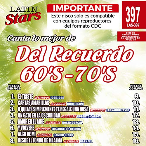 Karaoke Latin Stars by Del Recuerdo 60's-70
