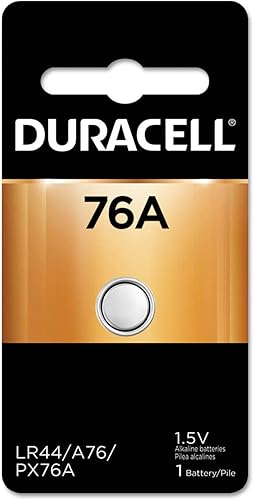 Duracell Batería alcalina de 76 A de 1.5 V, 1 unidad, batería alcalina de 76 A de 1.5 voltios, larga duración para dispositivos médicos, relojes,