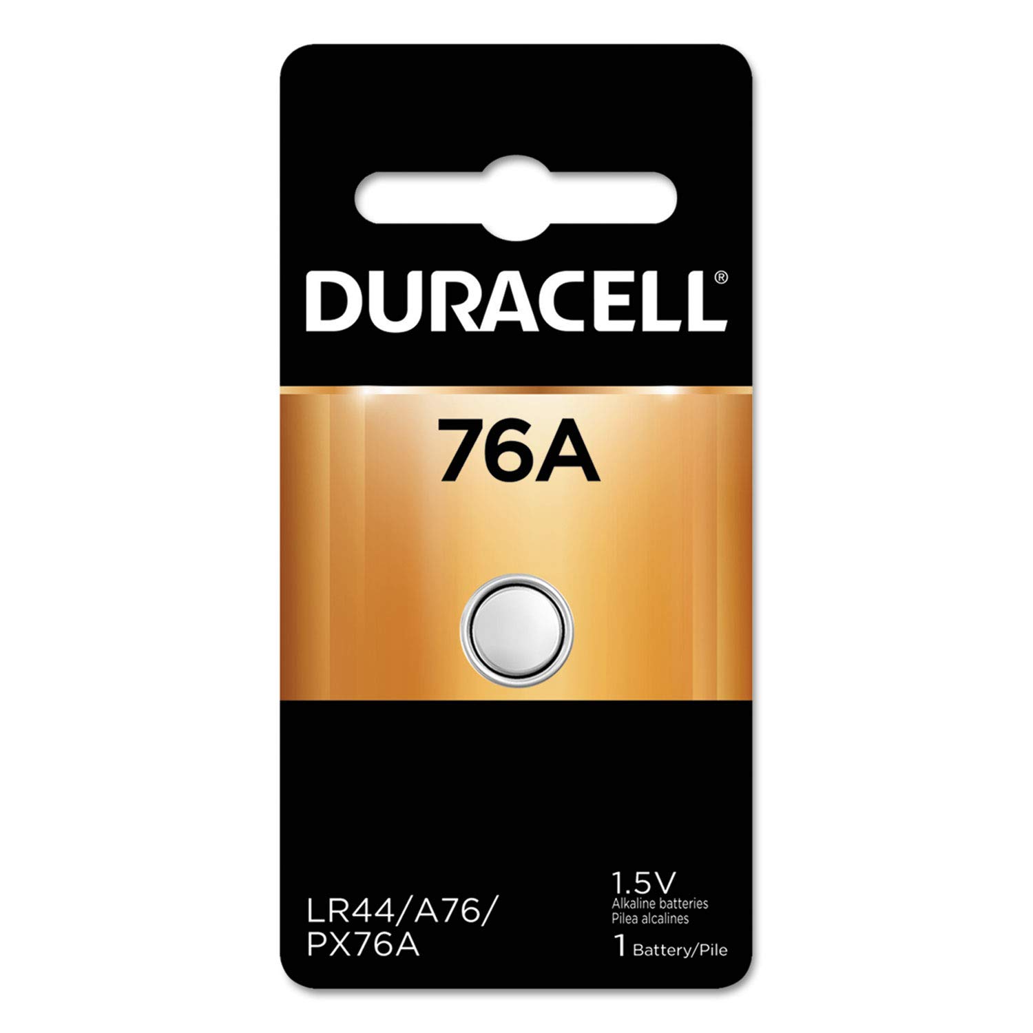 Duracell 76A 1.5V Alkaline Battery, 1 Count Pack, 76A 1.5 Volt Alkaline Battery, Long-Lasting for Medical Devices, Watches, Key Fobs, and More