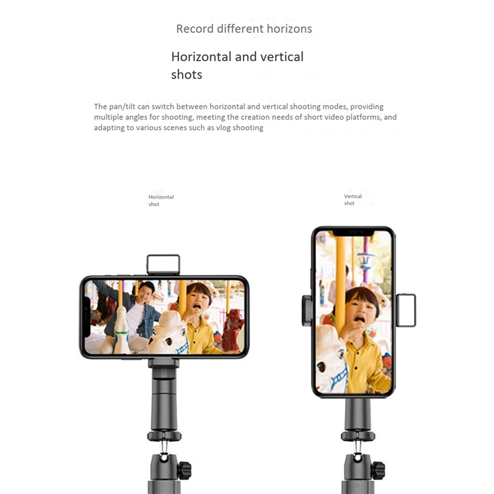 SCRUBY HFES Selfie Stick, 360 gradi intelligente anti-shake palmare Follow-Up Pan/Tilt, supporto telefono dimensioni 4-6.5 pollici