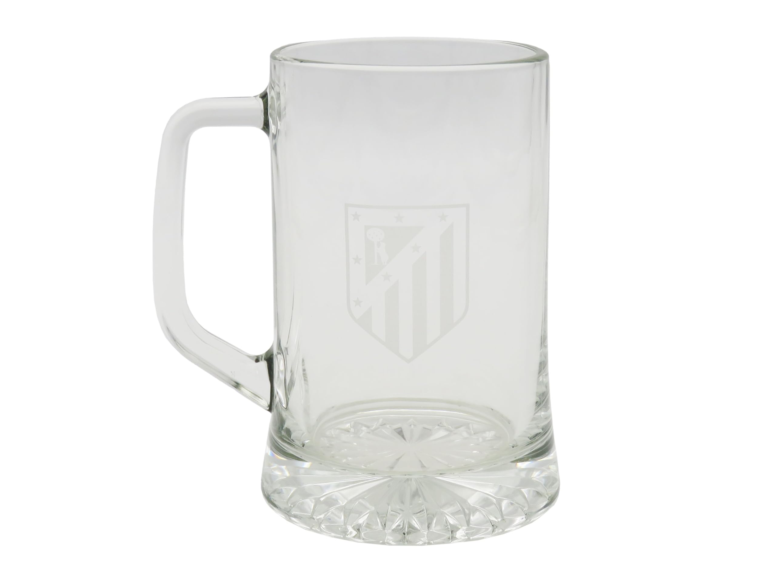CYPBRANDS Atlético de Madrid, Beer Mug, Glass, Capacity 500 ml, Transparent, Official Product