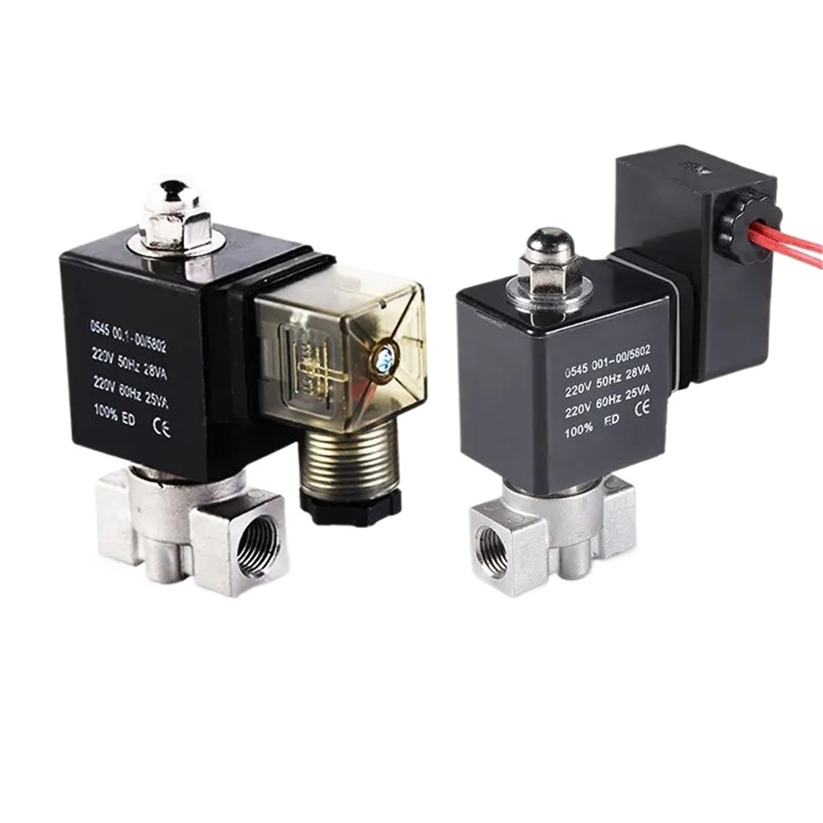 Électrovanne en acier inoxydable 1/4" 24V normalement fermée pour carburant
