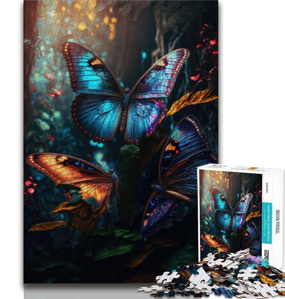 1000 Piece Jigsaw Puzzles for Teenagers Butterfly 1000 Pieces for Teenagers,Secret Santa Gifts for Age 14 Years Up 38x26cm