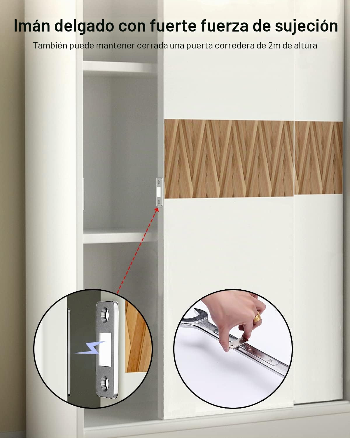 Iman Puertas Armario Jiayi 2 Pcs Cierre Magnetico Ultra-fino Pestillo Puerta Corredera Armario, Iman Adhesivo de Cocina Mueble Cierre Cajones Alacena Clausura