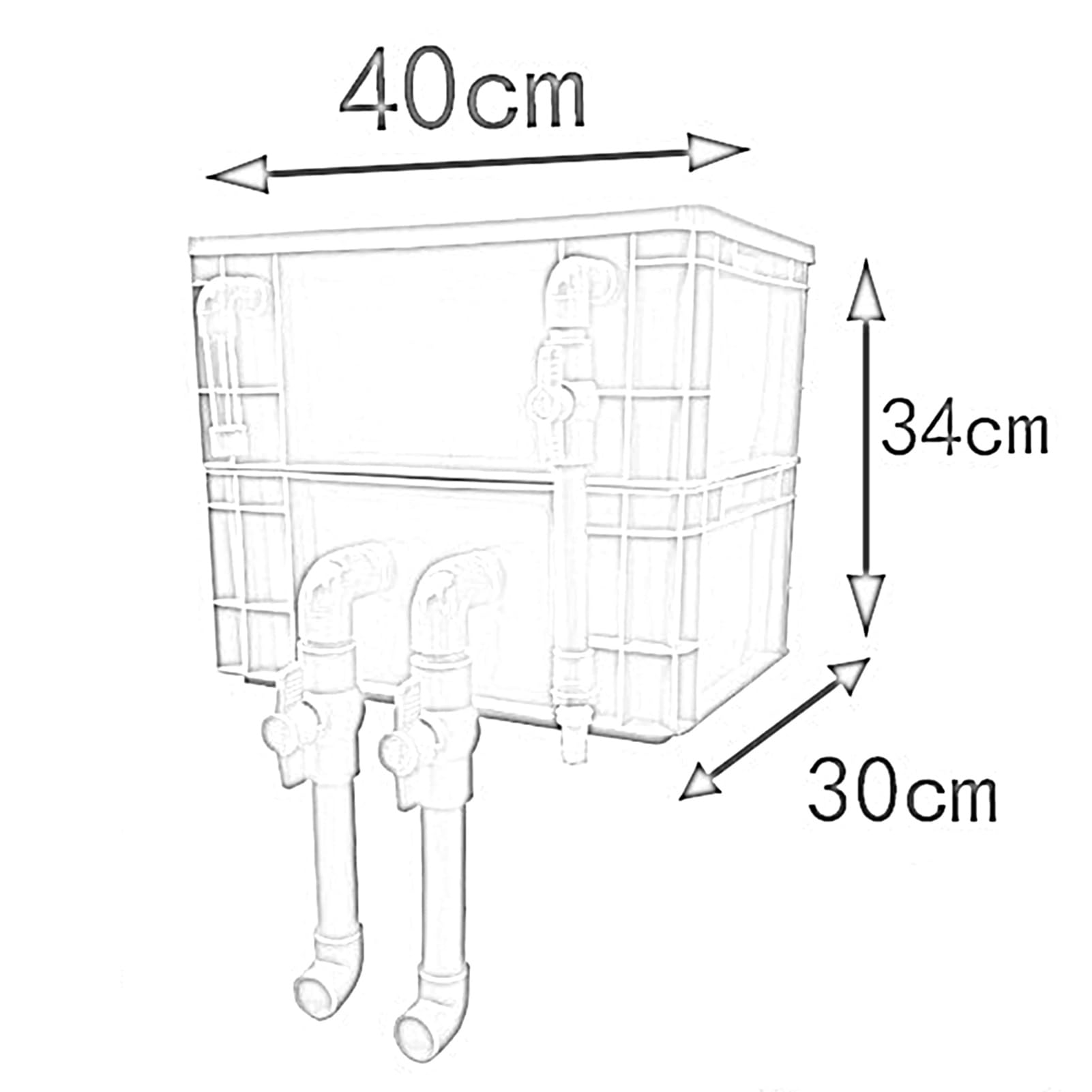 Filtres pour Aquarium - Boîtier de Filtration Externe pour Aquariums et bassins, kit de Filtration à Grand débit (média filtrant Non Inclus)