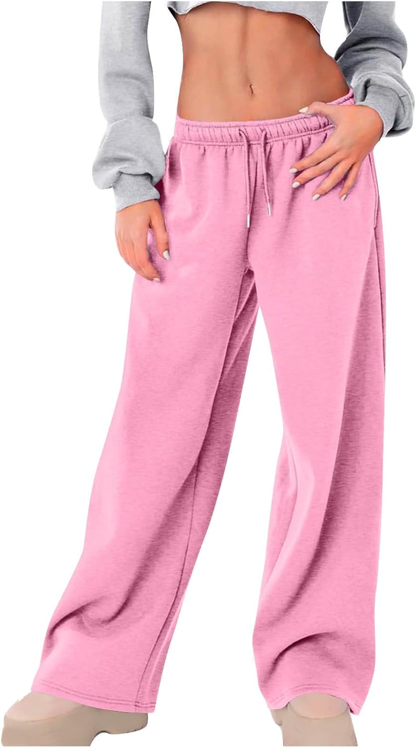 Wide Leg Baggy Sweatpants for Women Elastic Tall Casual Open Leg Sweat Pants Winter Straight Leg Wide Legged Joggers