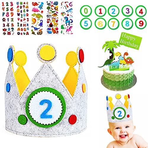Chapeau Anniversaire Enfant,Couronne D'anniversaire pour les filles de garçons avec des nombres interchangeables de 0-9,Decoration Gateau Anniversaire,pour Décoration Anniversaire Fête (vert) Cover