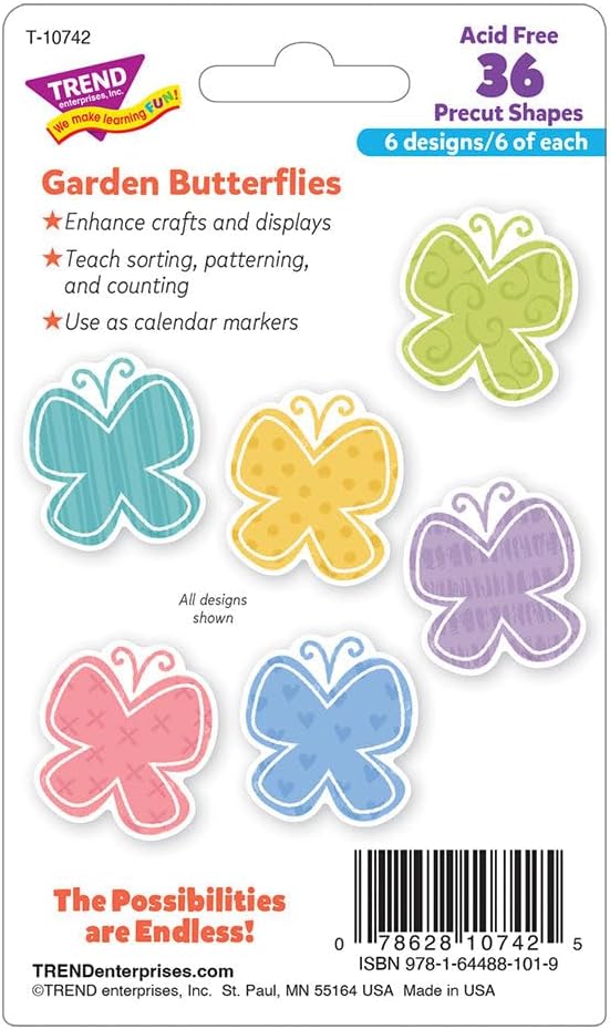 Garden Butterflies Mini Accents Variety Pack by Trend, 36 ct. of Creative tagboard Decorative Cutout Pieces image 4