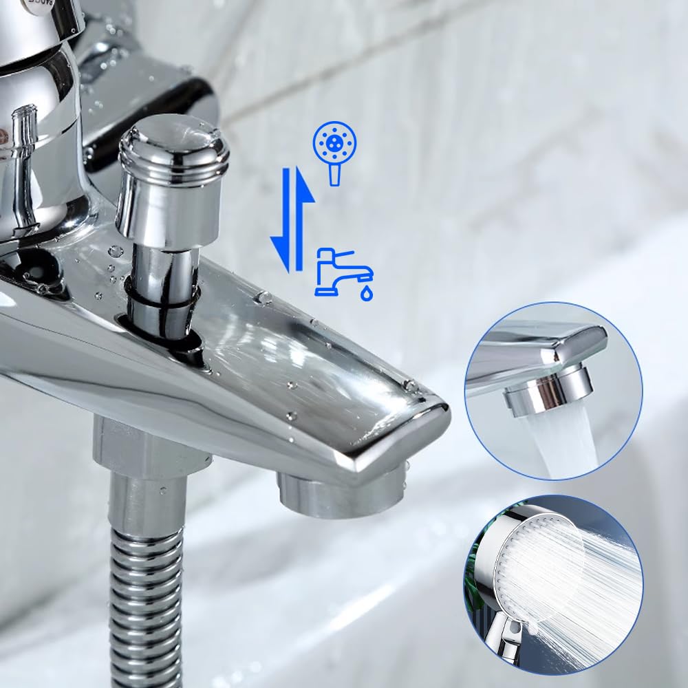 Robinet de baignoire mural - Mitigeur monocommande chaud et froid - Kit complet avec 8 accessoires de montage pour douche et baignoire