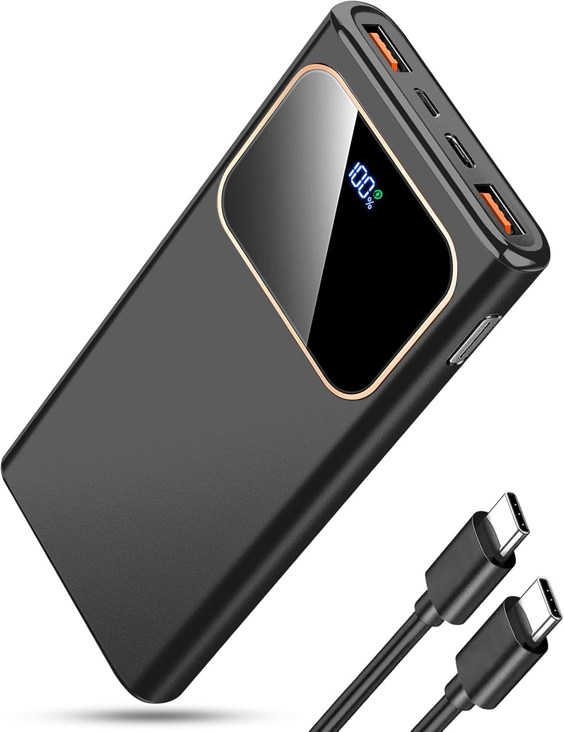 Coucur Power Bank 10000mAh Portable Charger, USB-C (Input&Output) 22.5W Fast Charging Battery Pack,QC 4.0+PD3.0 LED Display Phone PowerBank, for iPhone Samsung and etc Smartphones and All USB Devices