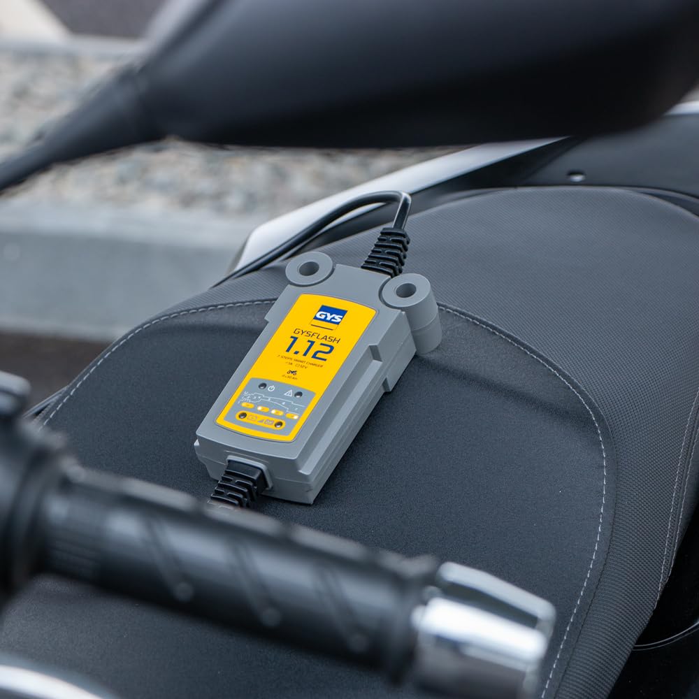 GYS GYSFLASH 1.12 ładowarka do akumulatorów 12 V do motocykli, skuterów wodnych, pojazdów sportowych i kosiarek