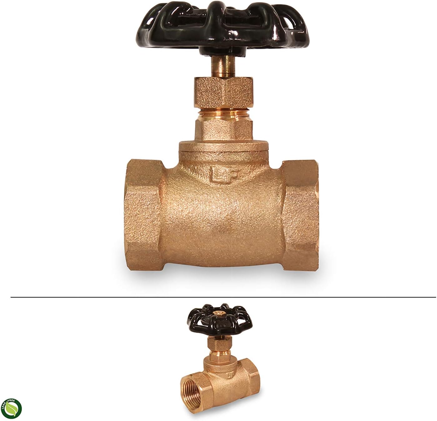 Midline Valve 95344-5 Short Globe Style Stop Valve, 1/2 in. FIP Connections, Brass (5 Pack), 5 Count