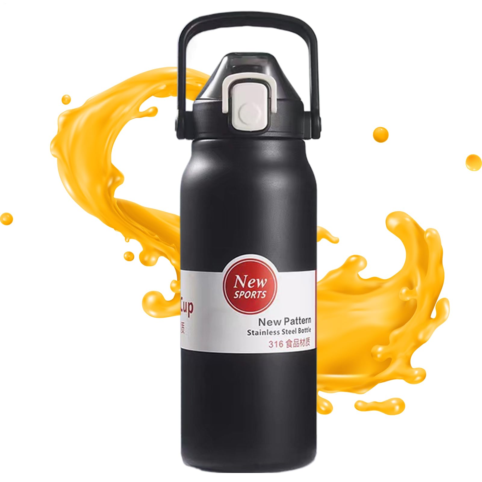 Bouteille d'eau isolée froide toute la journée gourde portable 1300 ml étanche
