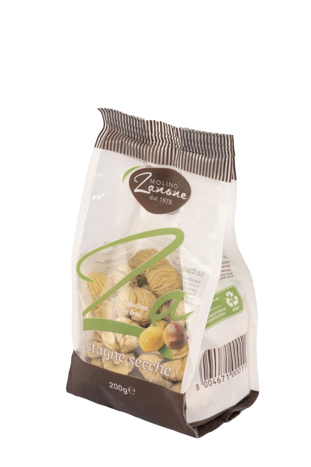 Molino Zanone Castagne Sgusciate Secche Frutta Essiccata Gluten Free Frutta Secca Origine Italiana Snack Naturale Ideale Per Spuntini E Ricette, Pacco 200g.