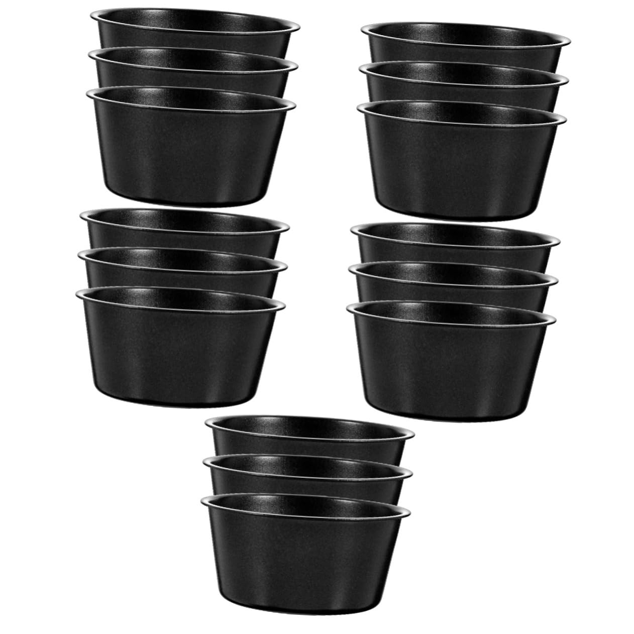 TOPBATHY 5 Set Stampo Per Budino Cucine Stampini Per Budini Stampo Per Muffin Stencil Torte Mini Padelle Per Budino Tortiere Tortiera Torta Acciaio Carbonio Black 3 Pezzi * 5