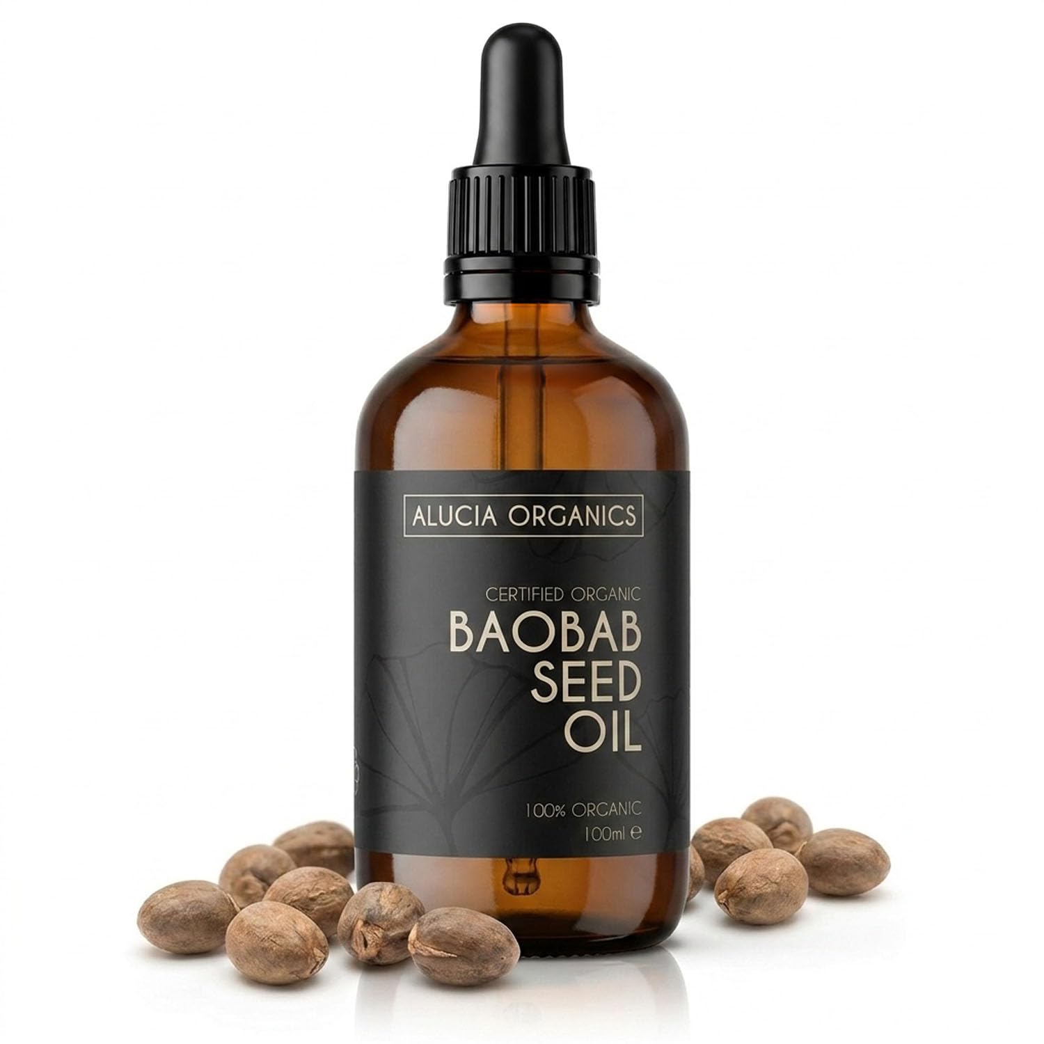 Aceite de semillas de baobab orgánico certificado 100ml, puro, natural, prensado en frío, certificado orgánico, vegano, libre de crueldad, para piel, cara, cuerpo, cabello, masajes