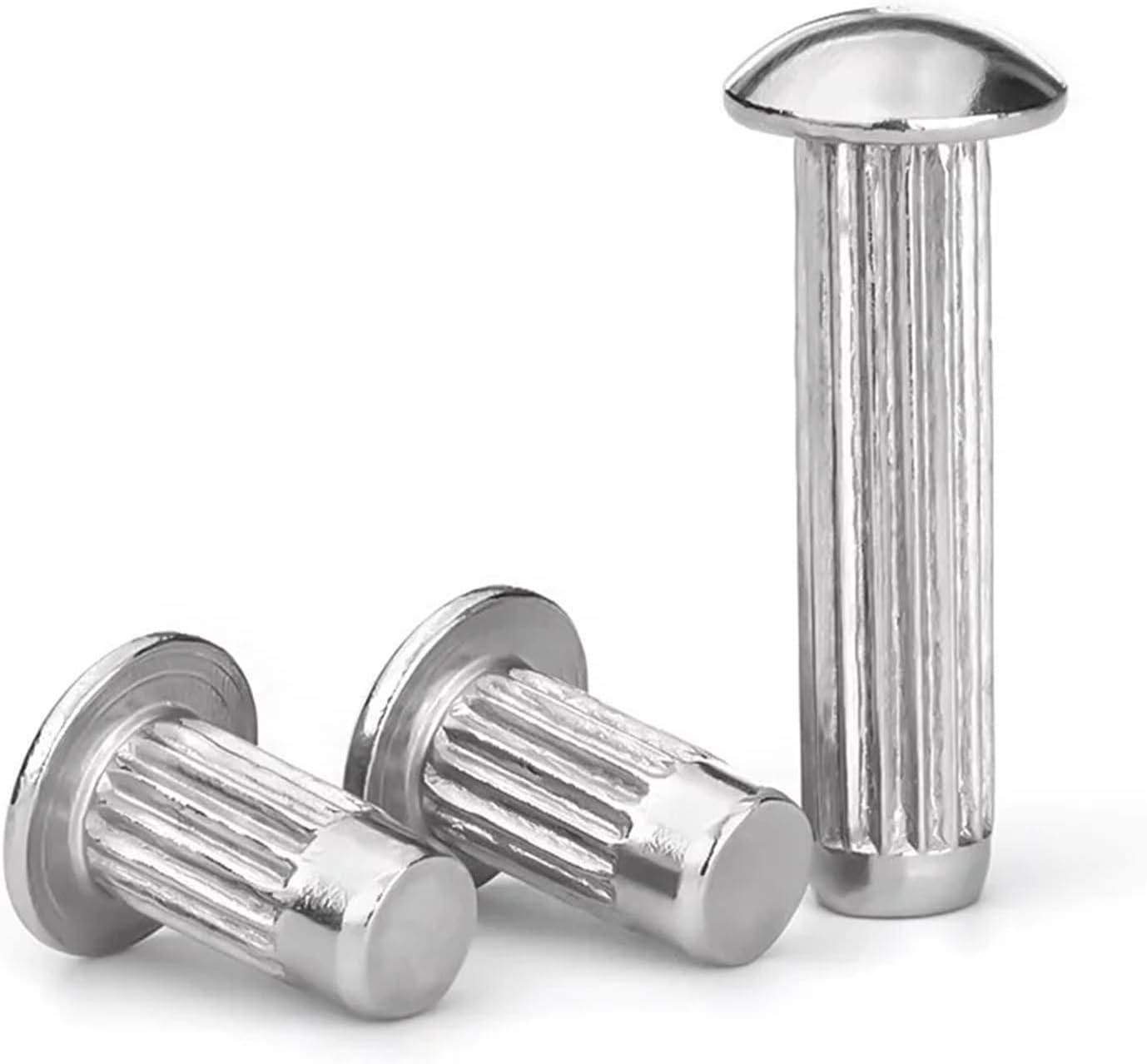 304 Stainless Steel Knurled Solid Rivets for Name Plate Round Button Doomed Head Self Plugging Rivets(M3x3mm 50pcs)