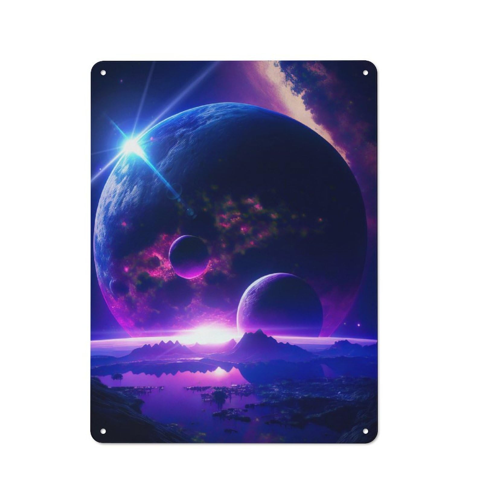 Junmoney Space 11 Tin Wall Plaque 40X30cm With For Man Cave Or Games Room, For Updating Man Cave And Games Room After Moving