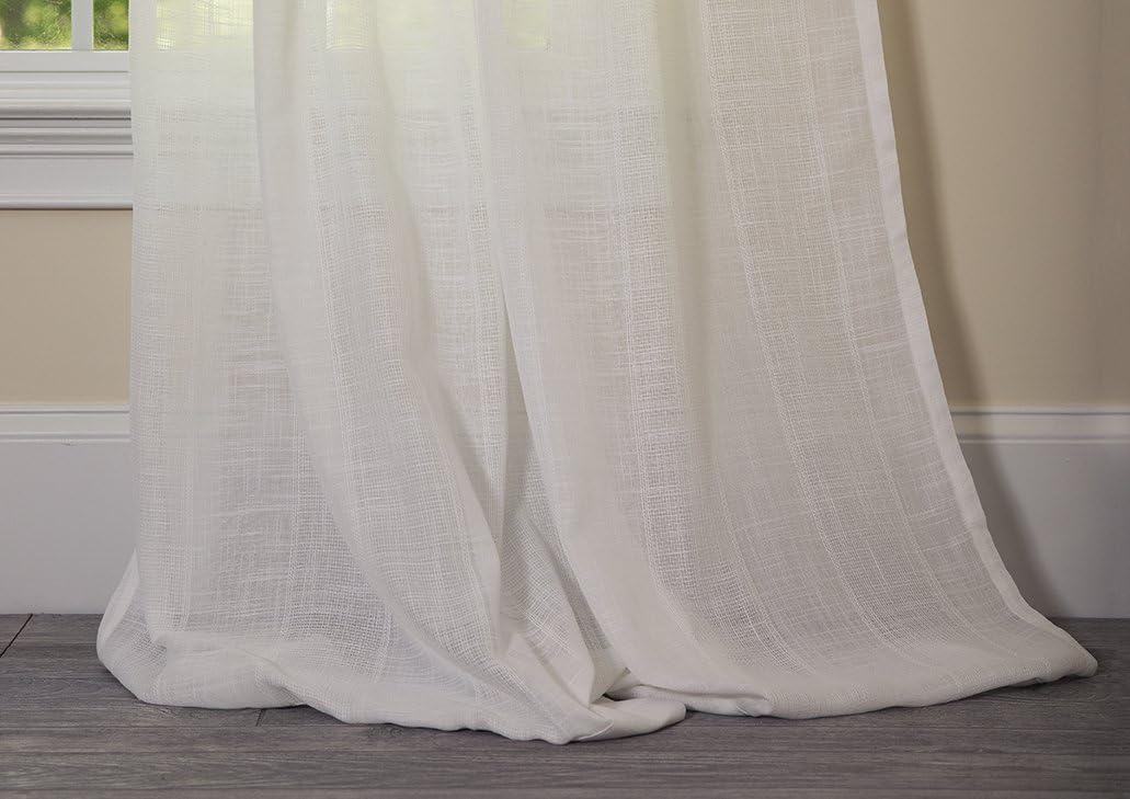 Manor Luxe Sandy Beach Sheer Rod Pocket Window Curtain, Single Panel, 52 x 84